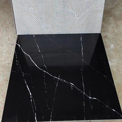 佛山供应黑白根大理石瓷砖800*800黑金花色地砖深啡网火凤仿古砖