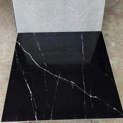 佛山供应黑白根大理石瓷砖800*800黑金花色地砖深啡网火凤仿古砖图5