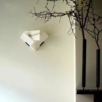 西班牙天然云石壁灯中山灯具简约现代走廊卧室床头客厅灯北欧图4