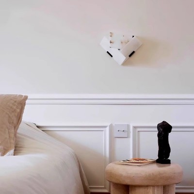 西班牙天然云石壁灯中山灯具简约现代走廊卧室床头客厅灯北欧图2