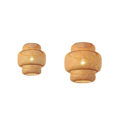 跨境竹编藤艺吊灯餐厅咖啡厅竹编吊灯农舍风客厅卧室简约竹编吊灯图4