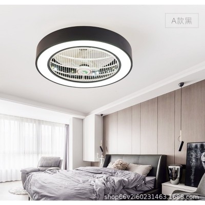 简约超薄卧室风扇灯客厅吸顶灯遥控隐形儿童房风扇灯静音灯具跨境图4