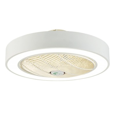 简约超薄卧室风扇灯客厅吸顶灯遥控隐形儿童房风扇灯静音灯具跨境图5