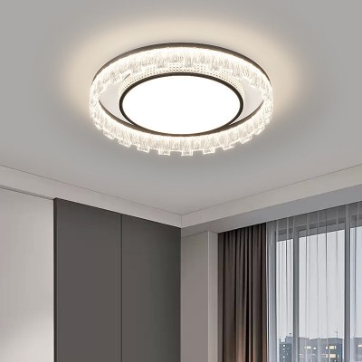 客厅灯意式极简轻奢冰裂纹感大厅主灯长方形吸顶灯卧室灯具高级感图4