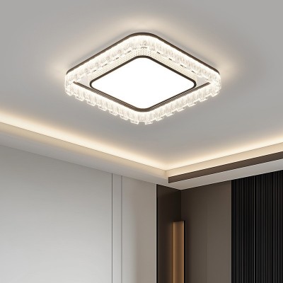 客厅灯意式极简轻奢冰裂纹感大厅主灯长方形吸顶灯卧室灯具高级感图3