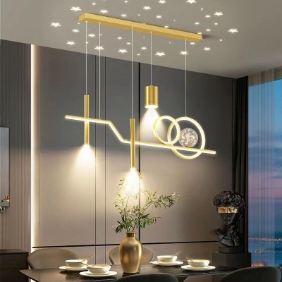 吊灯LED餐吊灯轻奢创意大气吊灯 散光金色黑色餐厅灯厂家直销吊灯