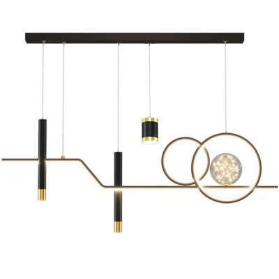 吊灯LED餐吊灯轻奢创意大气吊灯 散光金色黑色餐厅灯厂家直销吊灯图5