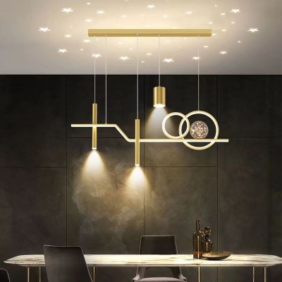 吊灯LED餐吊灯轻奢创意大气吊灯 散光金色黑色餐厅灯厂家直销吊灯图3