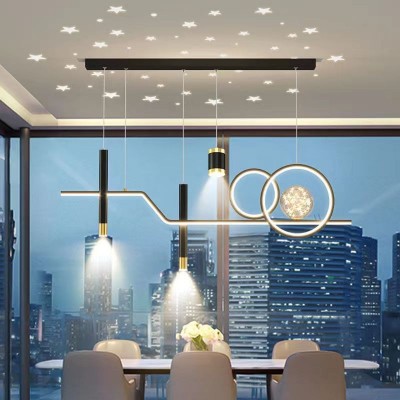 吊灯LED餐吊灯轻奢创意大气吊灯 散光金色黑色餐厅灯厂家直销吊灯图2