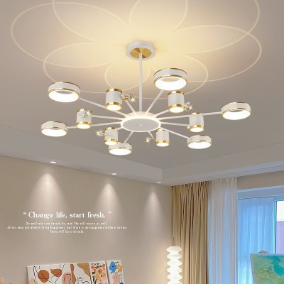 吊灯白色黑色家装酒吧现代灯投影灯小米小爱天猫吊灯异性灯客厅灯图3