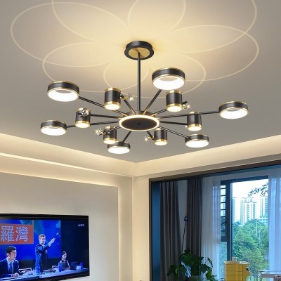 吊灯白色黑色家装酒吧现代灯投影灯小米小爱天猫吊灯异性灯客厅灯图2