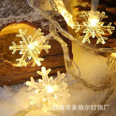 雪花灯串圣诞节装饰彩灯闪灯串灯灯串led网红星星灯串圣诞树彩灯图4