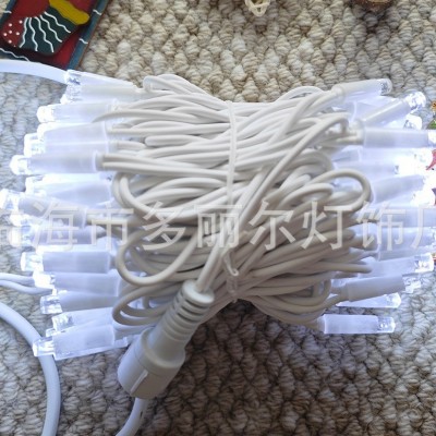10米100灯LED橡胶线灌胶灯串户外亮化工程防水抗冻IP65彩灯带尾插图3