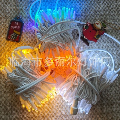 10米100灯LED橡胶线灌胶灯串户外亮化工程防水抗冻IP65彩灯带尾插