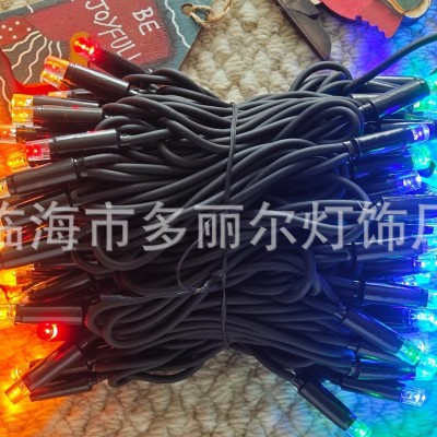 10米100灯LED橡胶线灌胶灯串户外亮化工程防水抗冻IP65彩灯带尾插图4