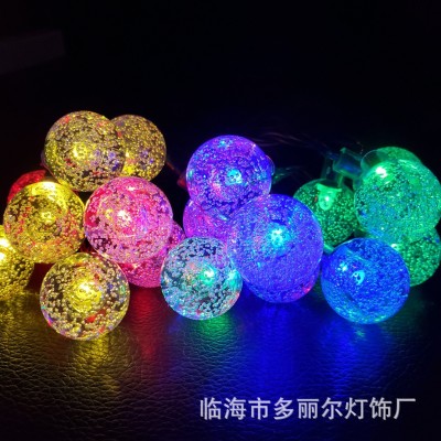 工厂批发太阳能灯串 星星灯串灯庭院装饰灯户外彩灯气泡球灯
