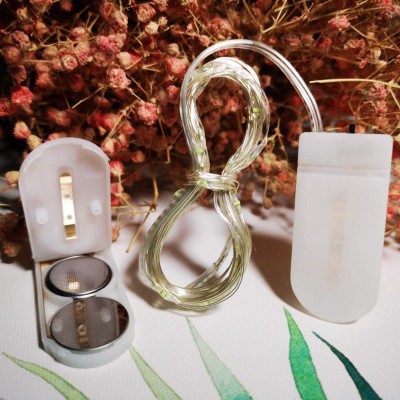 铜线灯串工厂批发CR2032钮扣电池铜线灯鲜花蛋糕装饰星星灯图4