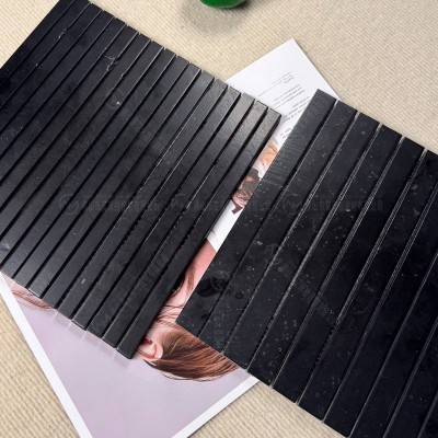 艾米格建材黑色长条天然石材马赛克咖啡服装店卫生间墙面吧台瓷砖图3