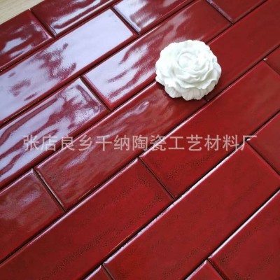 酒红色窑变手工砖 酒红色波纹面墙砖 墙砖卫生间 淄博个性瓷砖图5