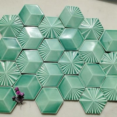 手工注浆六角砖 个性瓷砖 异形六角砖 酒店餐饮店商业空间瓷砖图3