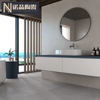 哑光水泥灰复古砖 酒店民宿连锁店灰色防滑地砖 卫生间仿古砖瓷砖图2