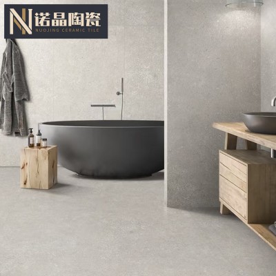 哑光水泥灰复古砖 酒店民宿连锁店灰色防滑地砖 卫生间仿古砖瓷砖图4