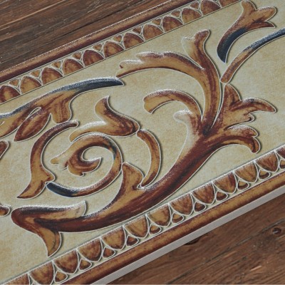 美式田园仿古砖配套波导线客厅波打线120x500卧室腰线踢脚线转角图2