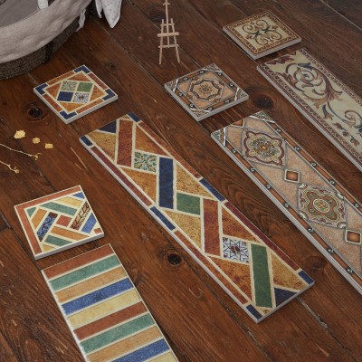 美式田园仿古砖配套波导线客厅波打线120x500卧室腰线踢脚线转角图3