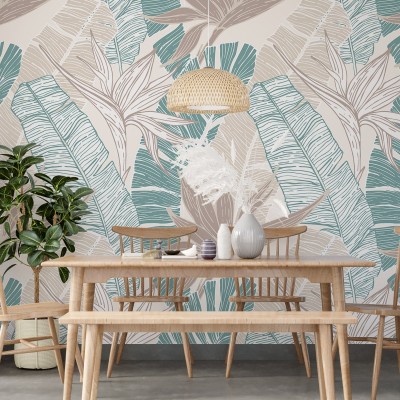 外贸植物花卉纹理抽象墙贴自粘Tiktok热销卧室墙贴家居壁纸贴纸图3