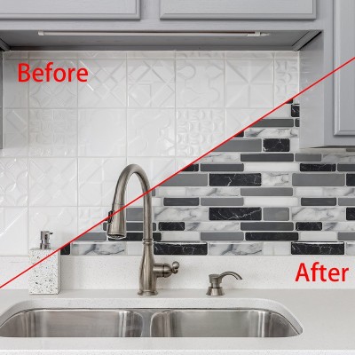 厨房防油贴3D水晶拼接水晶墙纸客厅卧室翻新贴自粘瓷砖贴贴纸跨境图3