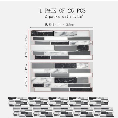 厨房防油贴3D水晶拼接水晶墙纸客厅卧室翻新贴自粘瓷砖贴贴纸跨境图4