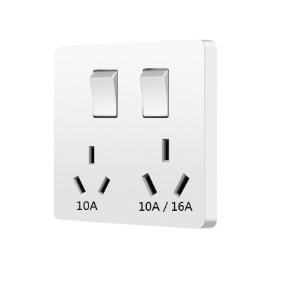 二开六孔暗装86型开关面板墙壁式家用商用酒店电源插座包邮防漏电