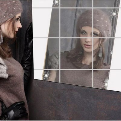 PET方块镜面墙贴15cm创意墙贴DIY装饰亚克力镜子墙贴亚马逊跨境图3