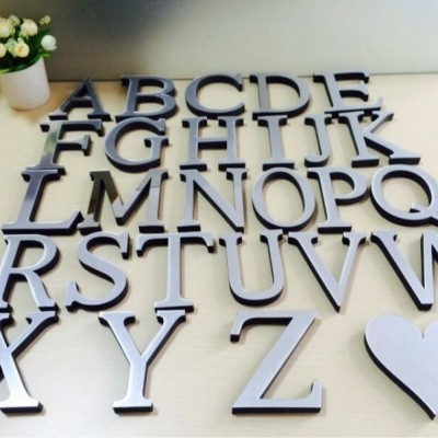 厂家直销卧室装饰3D立体墙贴时尚diy镜面英文字母组合镜面墙贴图3