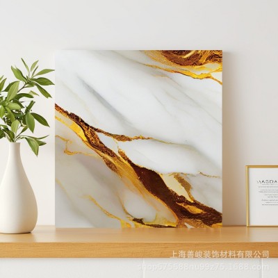 跨境工厂30×30cm专供仿大理石轻奢感瓷砖贴厨房墙面自粘防水壁纸