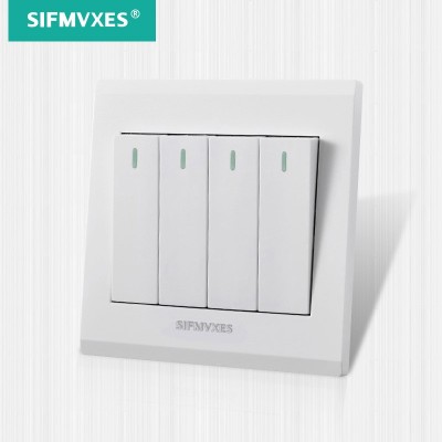 四开双控 批发 墙壁开关插座家装豪华款磷铜银点厂家直销86型图4