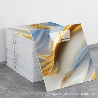 跨境外贸仿大理石鎏金3d瓷砖贴墙面翻新装饰贴纸防油防水墙纸自粘图3