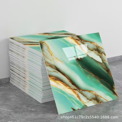 跨境外贸仿大理石鎏金3d瓷砖贴墙面翻新装饰贴纸防油防水墙纸自粘图4