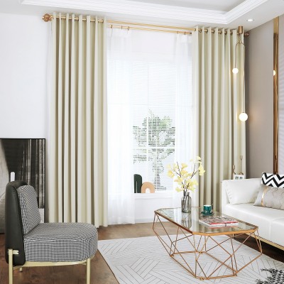 源头厂家窗帘布面料现代简约细麻全遮光隔热覆膜窗帘成品现货供应图4