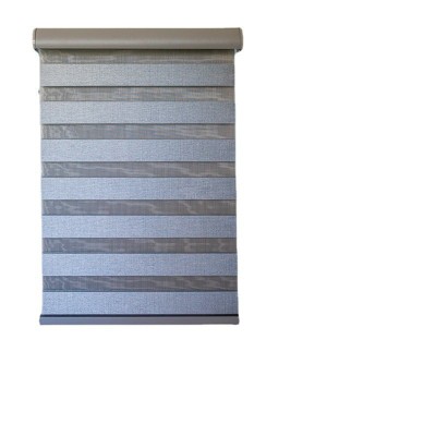 柔纱帘斑马帘双层面料客厅书房卫生间免打孔电动卷帘无拉百叶窗帘图5