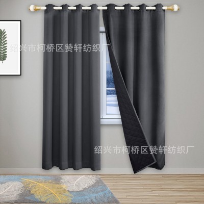 新冬季棉窗帘保温隔热保暖防寒防风加棉夹棉窗帘成品curtains跨境