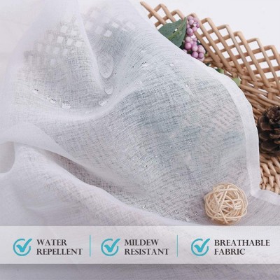 【现货】白色户外防水窗纱透明露台室外窗帘亚马逊跨境成品纱帘图3