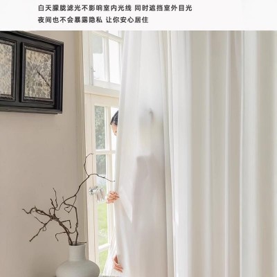 幻影纱帘透光不透人2025新款客厅阳台卧室隔断窗纱隔热白色窗纱帘图4