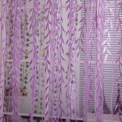 外贸胶印柳叶成品窗纱窗帘可定尺寸制速卖通亚马逊厂家批发图3