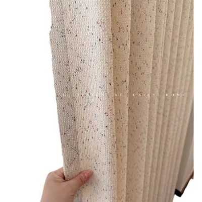 彩虹豆豆麻彩色窗帘雪尼尔奶油色双面提花儿童房布料批发厂图5