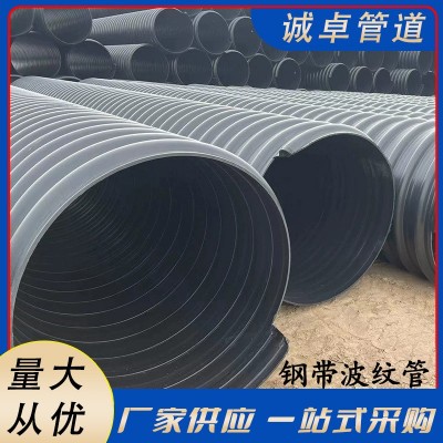 hdpe钢带波纹管下水管改造地埋式增强螺旋缠绕pe管大口径排污专用图4