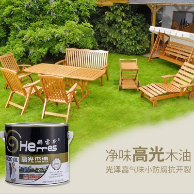 赫雷斯高光快干净味环保户外木油漆高固含耐候防腐翻新 防腐木油图3