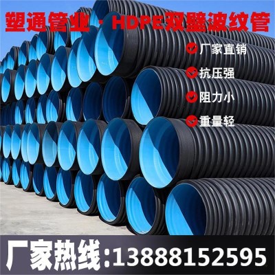 HDPE双壁波纹管排水管高密度聚乙烯雨污分流市政管道污水处理管图2