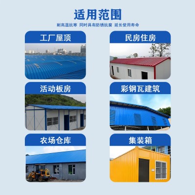 跨境水性彩钢瓦翻新油漆厂房钢结构铁锈转化剂免除锈防锈漆金属漆图2