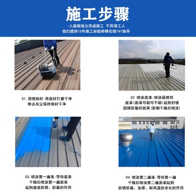 跨境水性彩钢瓦翻新油漆厂房钢结构铁锈转化剂免除锈防锈漆金属漆图4